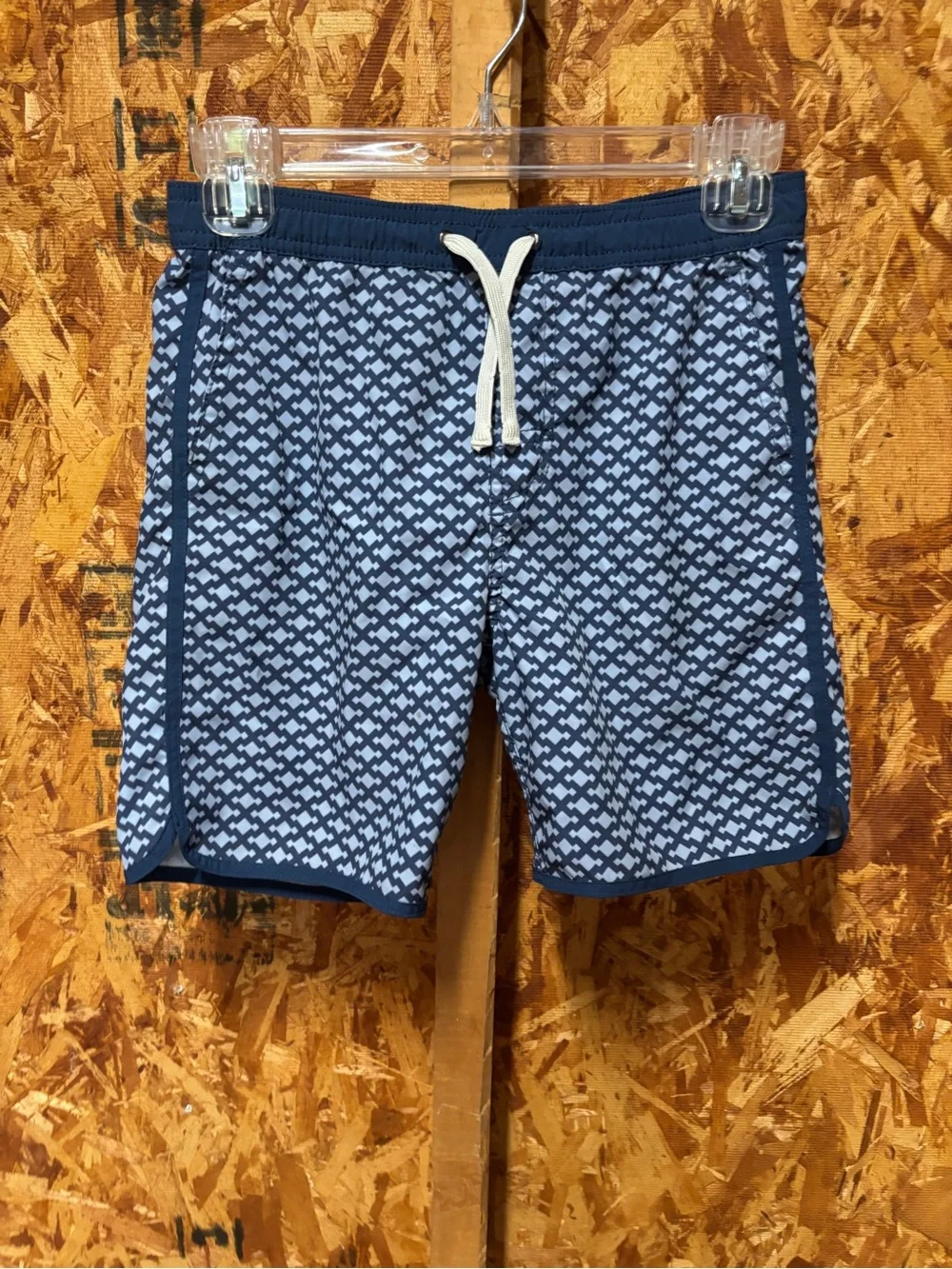 Fair Harbor Navy and Light Blue Kids Swim Trunks